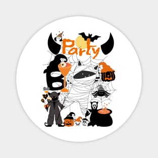 Cat Party Halloween Magnet